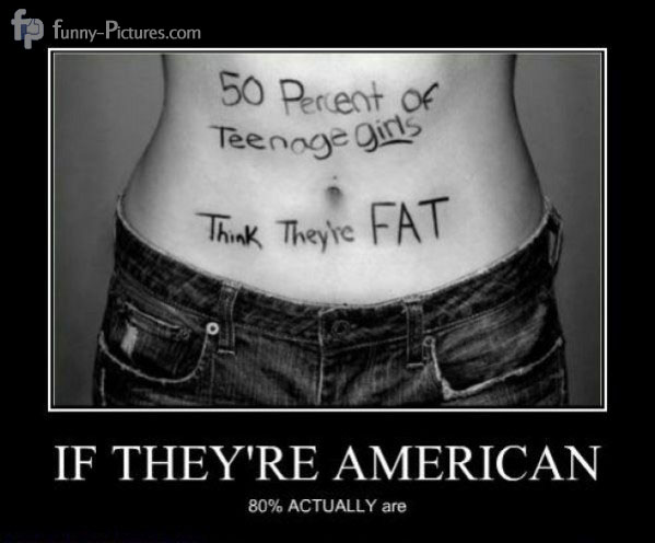 50% of the teenage girls think they're fat
